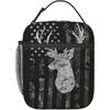 Олень Камуфляж Камуфляж Американский Флаг Охота Изотермическая Сумка-Ланчбокс Портативная Сумка-Тоут для Ланча для Женщин Мужчин и Детей