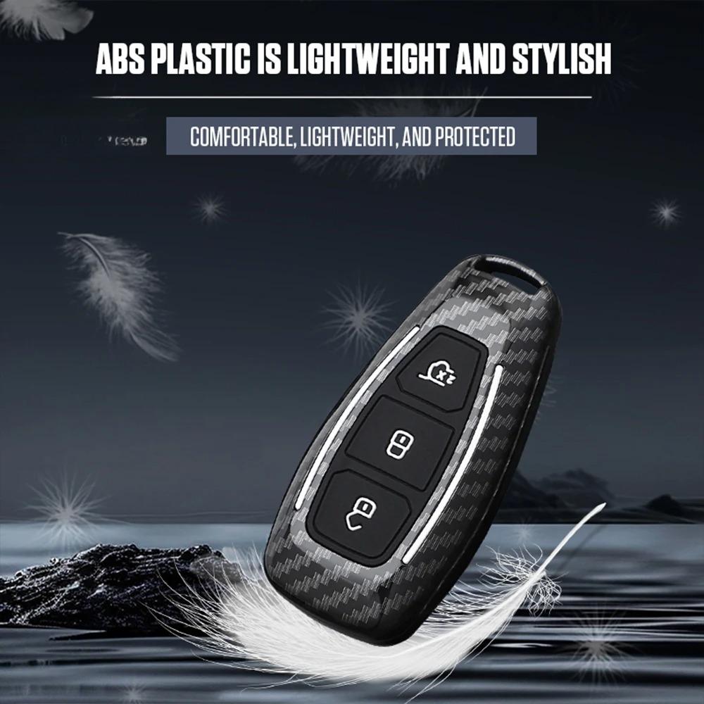 ABS Carbon Fiber Car Remote Key Case Cover Fob for Ford Focus 3 4 Fiesta Fusion Kuga Ecosport Mondeo MK3 MK4 Protect Accessories
