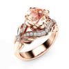 Bow Women's Ring, Rose Gold Champagne Zircon Ring