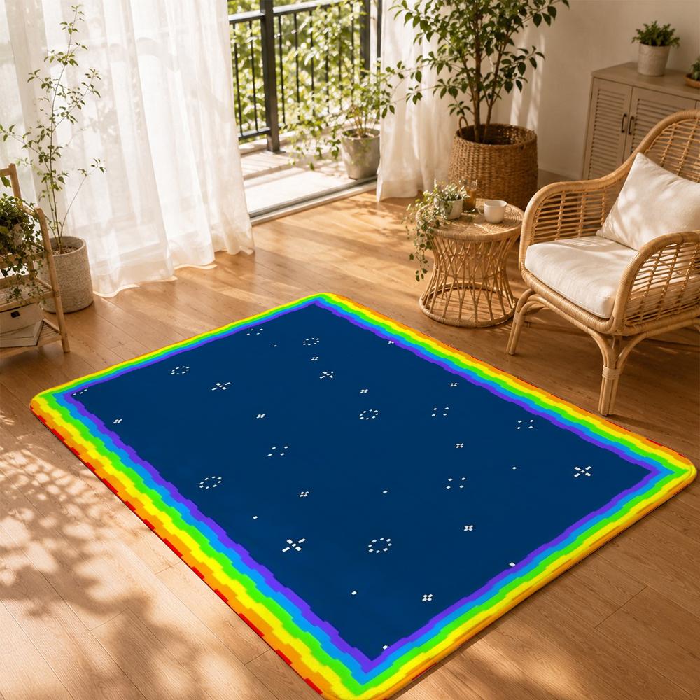 Animation N-nyan cat lost in space Floor Mat Non-Slip Absorbent Floor Mat Decorative Rug for Home Bathroom Bedroom Entryway