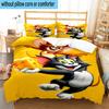 3PCS Cat and Mouse 3pcs Bedding,Including 3PCS Duvet Cover And 2pcs Pillowcases Perfect for Christmas,Ideal for Bedroom, Dormitory