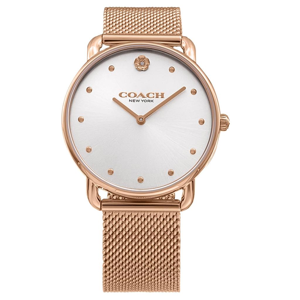 Watch ELLIOT Stainless Steel Mineral Glass Quartz Daily Waterproof 14504209 Pink Gold [Coach] Women's [Item]
