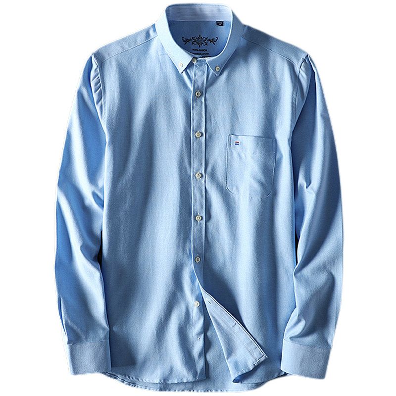 Oxford Fabric Long-Sleeved Japanese and Korean Style Shirt