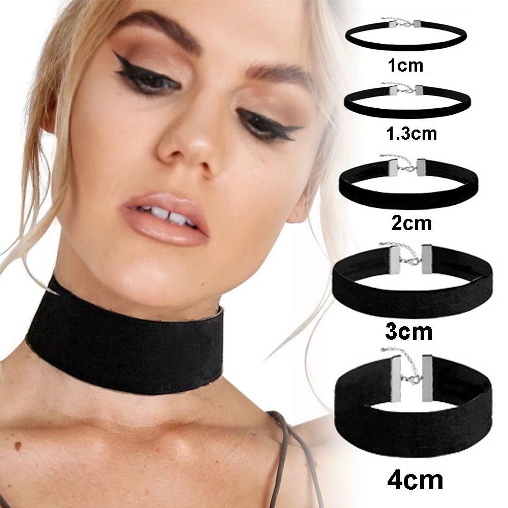 Zinc Zinc Alloy Chain Clavicle Chain Punk Necklace Velvet Collar Korean Style Jewelry Women Choker