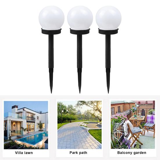 3шт солнечный садовый водонепроницаемый энергосберегающий светильник с автоматической сферической зарядкой газонная лампа для патио