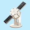 1 Set DIY Solar Artificial Satellite Model Kit Educational Handmade Wooden Puzzle Satellite