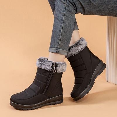 Модные женские зимние ботинки большого размера с теплым круглым носком, плюшевой платформой, рабочие, модные, 2025, осенне-зимние, новинка, трендовые ботильоны