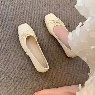 Мэри Джейн вечерние нежные туфли-лодочки одинарные туфли женские 2025 весна и лето новые универсальные плоские повседневные туфли бабушки матери