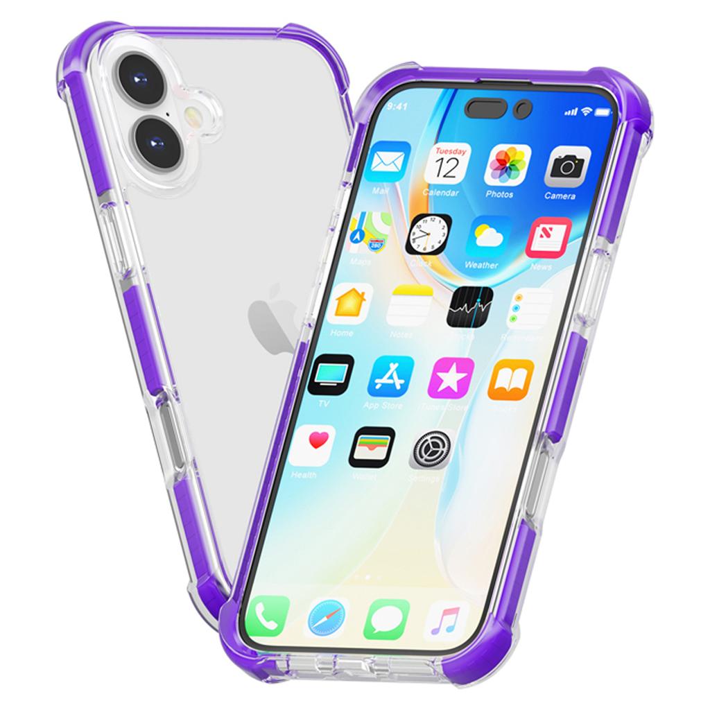 Чехол для iPhone 17 Четыре Угла Защита от Падений Прозрачный ТПУ + ТПЭ + ПК Чехол для Телефона