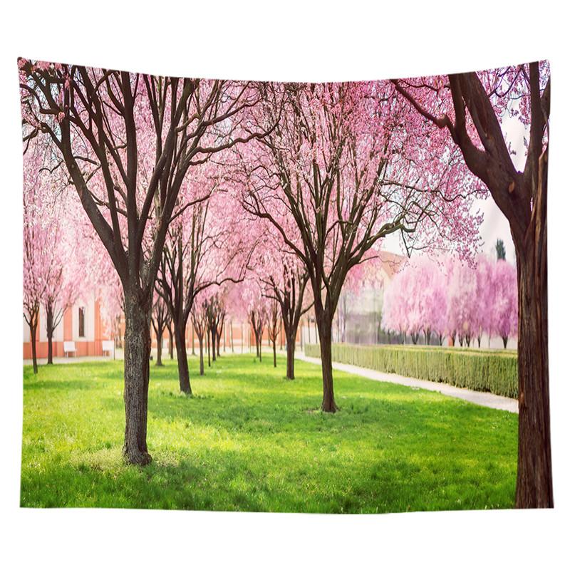 Красивый красный принт большого дерева, настенный гобелен с вишневым цветом, настенный гобелен в стиле бохо, настенный гобелен с мандалой, декоративный гобелен