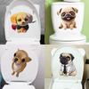 Милые наклейки на сиденье унитаза с изображением собак, самоклеящиеся наклейки с животными, украшение для туалета, водонепроницаемая наклейка