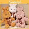 Милая плюшевая игрушка-кролик из мягкой ткани с цветной лентой. Идеальный подарок на день рождения для детей