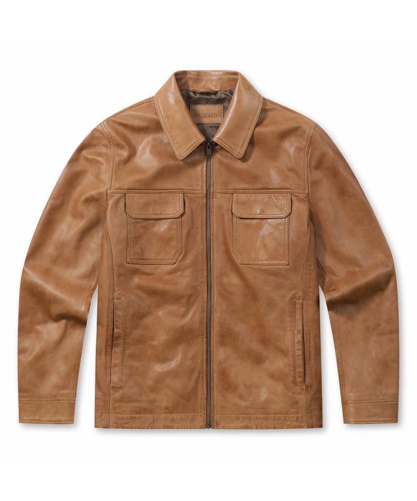 Brentwood [Bolder Leather] Semi-Vegetable Lambskin Trucker Brudx26351Orx