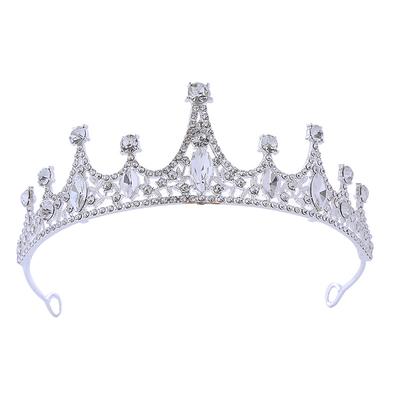 Свадебная корона из металла со стразами, корона принцессы, повязка на голову для вечеринки по случаю дня рождения, нарядное платье, высокая прическа, аксессуар для волос