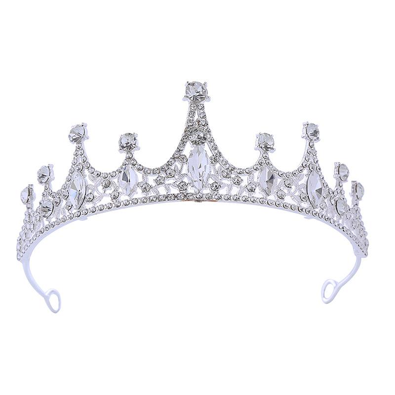 Bridal Crown Metal Rhinestone Crown Princess Birthday Party Headband Dinner Dress Updo Hair Accessory