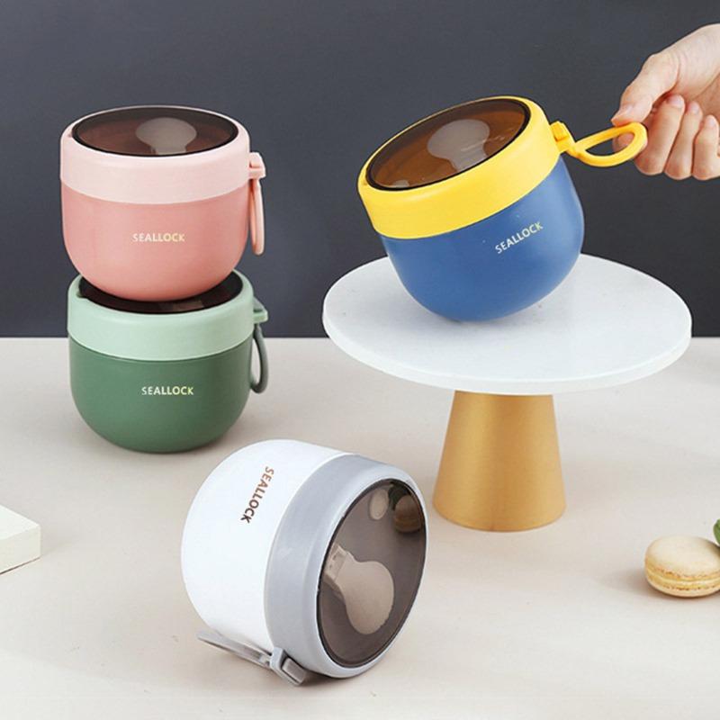 600 мл термобокс для ланча, мини-портативный герметичный пищевой контейнер из нержавеющей стали, вакуумная чашка для супа, изолированная чашка для завтрака, ложка