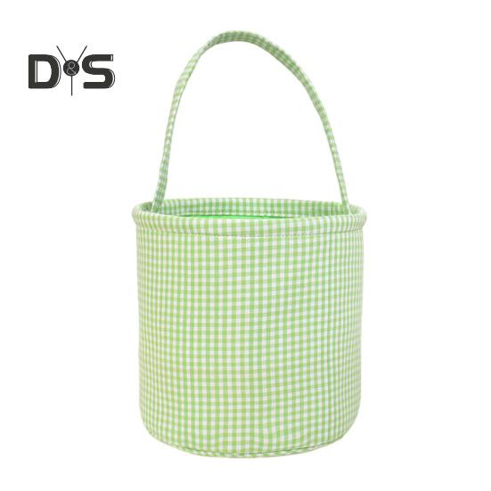 Пасхальное ведерко в клетку для детей, сумка для хранения в детской, подарочная корзина для новорожденных с ручкой для вечеринок по поиску пасхальных яиц