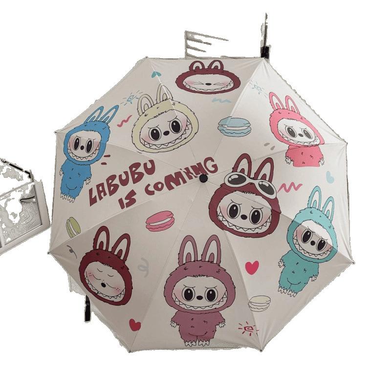 Bubble Mate labubu виниловый солнцезащитный козырек солнцезащитный крем от дождя и солнца двойного назначения складной бытовой зонт