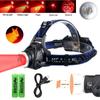 2000LM Green/Red/UV 395nm Headlamp Waterproof Zoomable Ultraviolet Headlight USB Rechargeable Head Lamp 3 Modes Hunting Torch