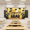 Bachelor Hat Graduation Photography Backdrop Black Gold Glitter Poster Background  Photo Booth