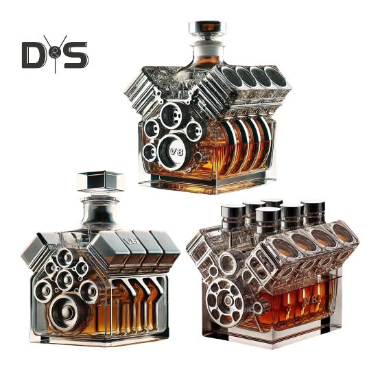 Бутылка виски с двигателями V8 Креативное украшение для винного графина Персонализированная бутылка виски Украшение для домашнего бара