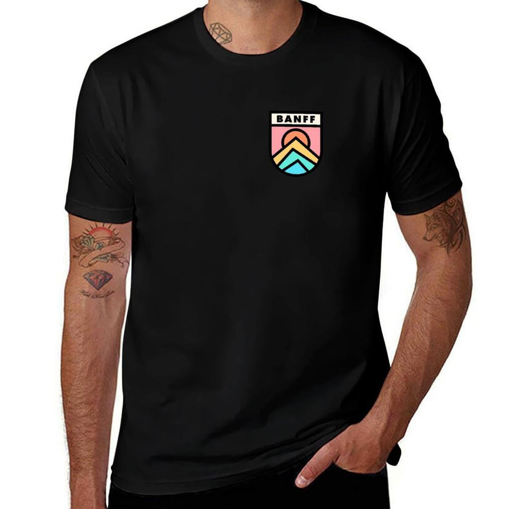 Banff Retro Badge Black Lines TShirt Moisture Control Sports Tee