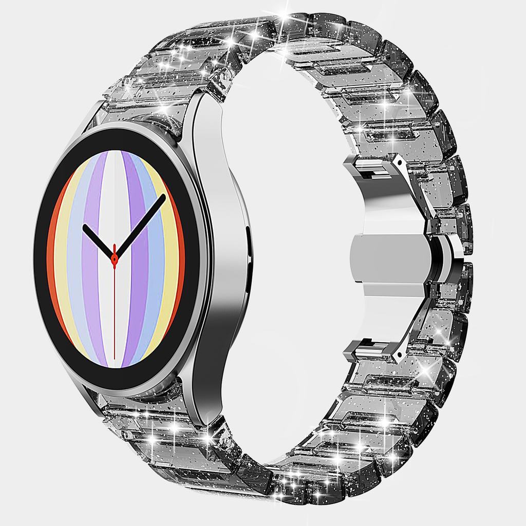 Ремешок для часов с блестками, пластиковый ремешок для Samsung Galaxy Watch 5/4, 40 мм, 44 мм, Watch5 Pro, 45 мм, Watch4, классический, 20/22 мм, Samartwatch, прозрачный ремешок