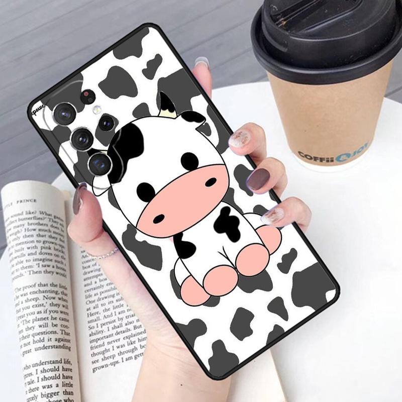 Мультяшная Милая Корова В Пятнышках Чехол Для Телефона Обложка Для Samsung Galaxy S24 S25 Ultra S21 S22 Ultra S10E Note 10 Plus Note 20 FE S23