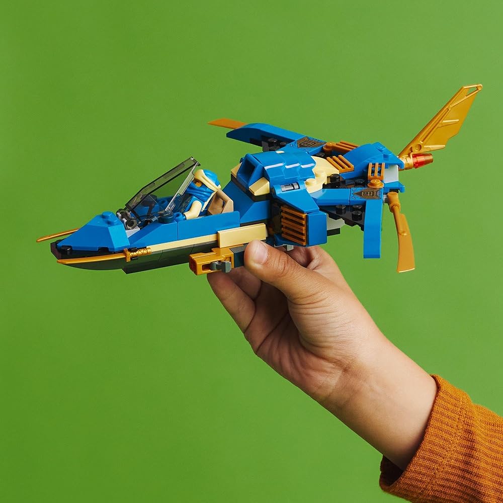 Конструктор LEGO Ninjago Молниеносный самолет Джея EVO для детей 6-9 лет, Образовательный набор кубиков, Идея для подарка