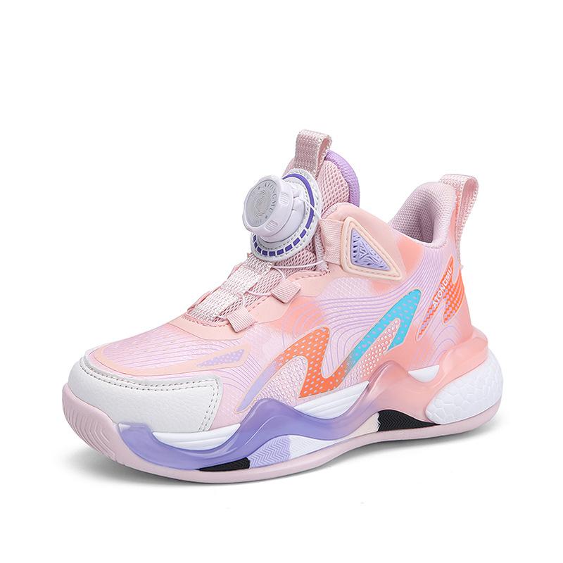 Кеды на пуговицах для мальчиков и девочек, детские баскетбольные кроссовки, осенние кожаные кроссовки, звук трения о корт, отскок