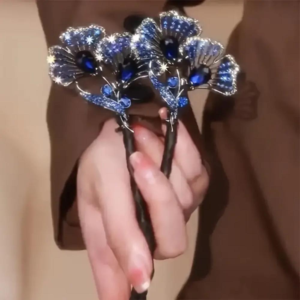 Элегантный винтажный инструмент для создания пучков из листьев гинкго — сплав, без запаха, идеально подходит для женщин с текстурированными волосами