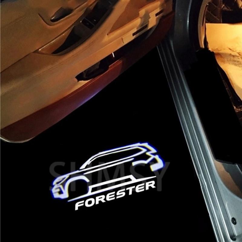 2Pcs LED Car Door Welcome Light Projector Courtesy Lamp Accessories For Subaru Forester SJ SK 2013 2014 2015 2016 2017 2018-2024