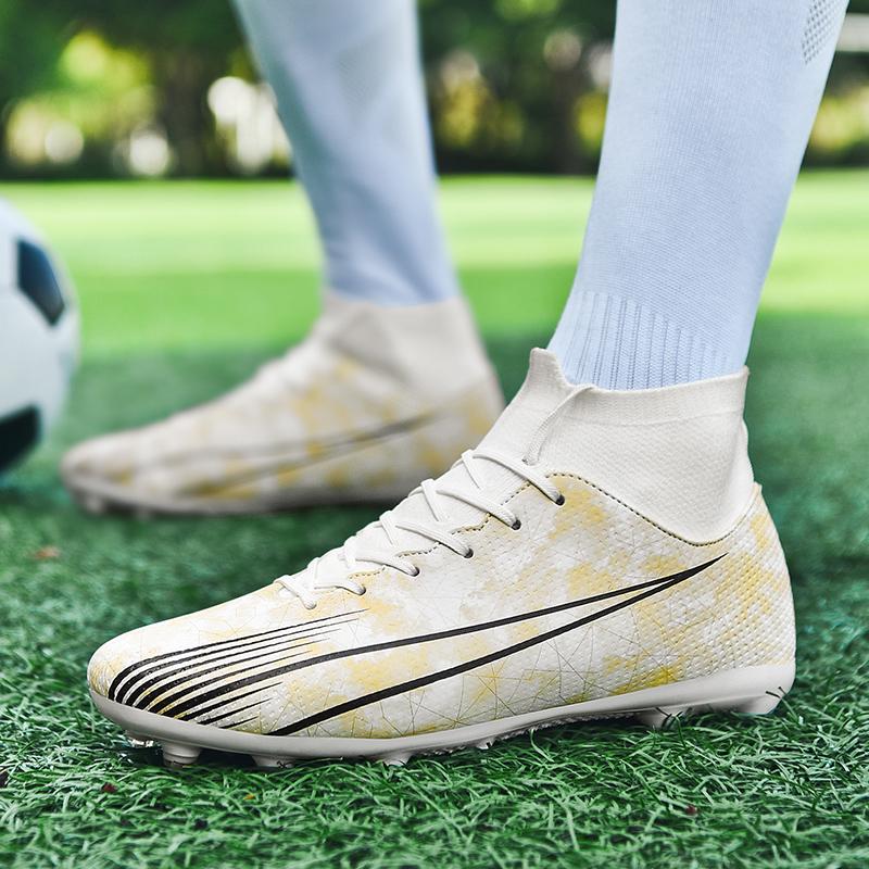 35-47 футбольные бутсы унисекс AG с длинными шипами для мужчин и подростков, профессиональная тренировочная обувь с искусственной травой, детские футбольные бутсы