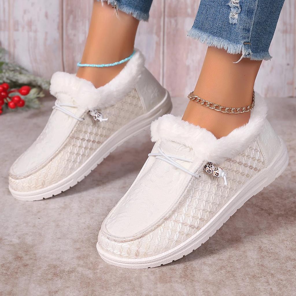 Зимние новые модные женские теплые плюшевые ботильоны на шнуровке, мягкие зимние ботинки для женщин, удобные хлопковые ботинки Zapatos De Mujer