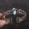 Larimar Cuff Bracelet Copper Wire Wrapped Adjustable Cuff Gemstone Bangle Copper Wire Jewelry Gift For Her Handmade Designer Cuff Bracelet