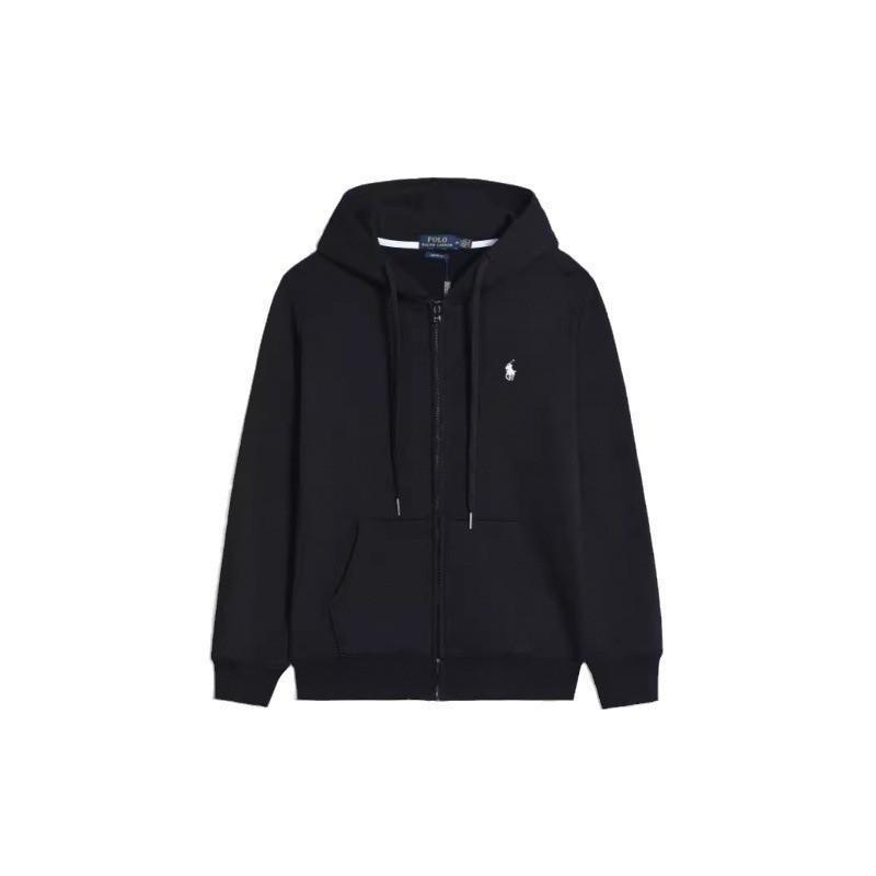 Men's Fleece-Lined Hooded Jacket with Zipper and Embroidery - Fashionable Autumn/Winter Casual Sweatshirt