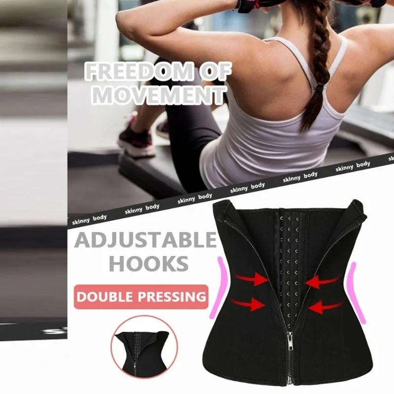 Waist Trainer Body Shaper Trimmer Girdles Women Tail Cinchers Gym Lumbar Belt Fitness Sauna Sweat Weight Loss Belt с застежкой-молнией