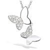 [K9133] - Silver Necklace 'Butterflies' Silver White (rhodium-plated) - 15x5 Mm