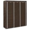 Wardrobe with Compartments and Hanging Rods Brown 150 x 45 x 175 cm Fabric