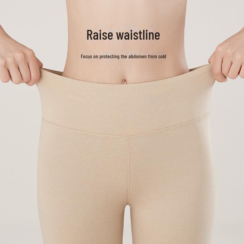 Женские теплые леггинсы из шелка Mulberry с высокой талией - антистатические, бесшовные шерстяные брюки для осени и зимы