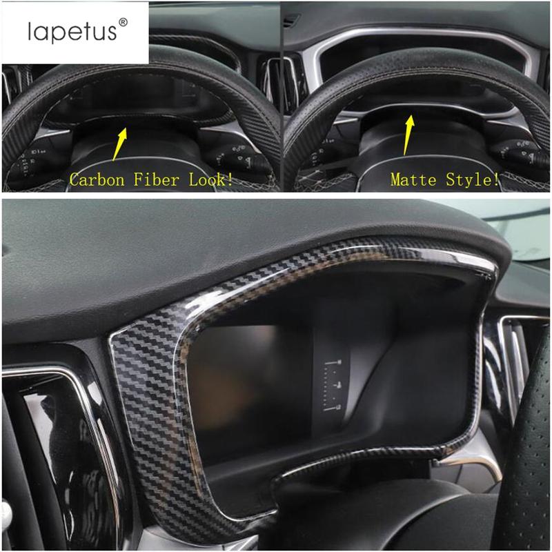 Dashboard trument Panel Screen Frame Cover Trim Fit For Volvo XC60 2018 - 2024 ABS Matte / Carbon Fiber Accessories Interior