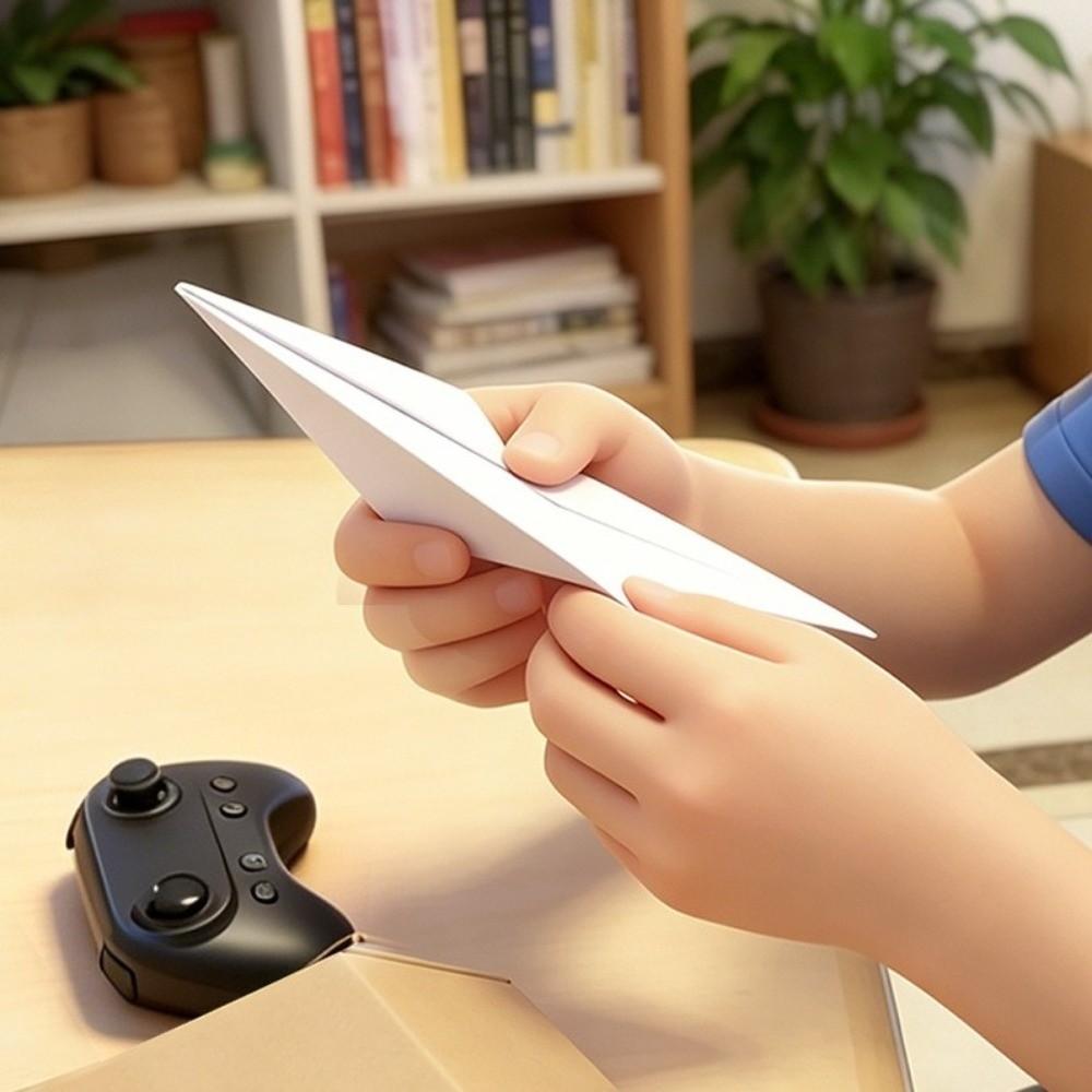 Built-in Gyroscope Electric Remote Control Plane Foldable Design Paper RC Glider Educational Toy
