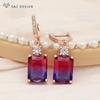 Модные элегантные серьги-капельки цвета розового золота с кубическим цирконием, прямоугольные турмалиновые серьги-капли для женщин, свадебные ювелирные украшения