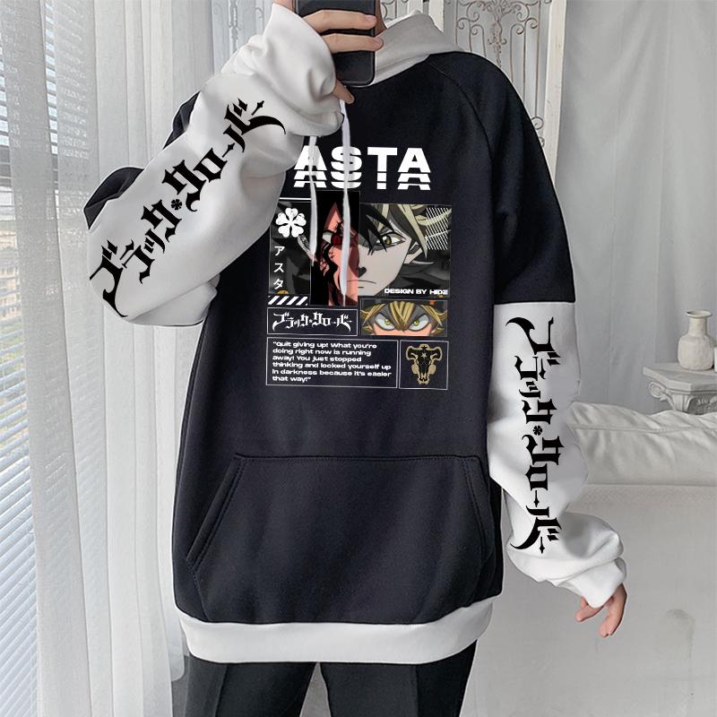 Black Clover Anime Clothing Asta Graphic Printed Men Women Hoodies Casual Loose Sweatshirt Harajuku Pullover Unisex Streetwear
