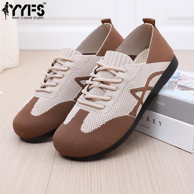 Женская обувь Весна и Осень Новый стиль Обувь Дышащая Ретро Немецкая тренировочная обувь Сочетание цветов На шнуровке Универсальная женская спортивная обувь