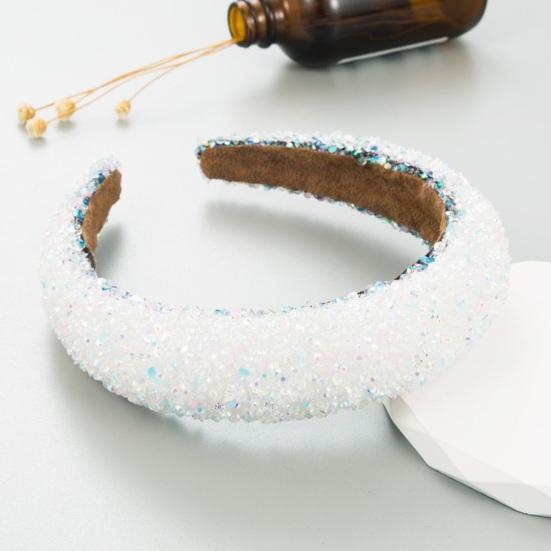 Women Luxury Hair Hoop Shiny Rhinestones Inlaid Headband Heightened Design Lightweight Headwear Head Accessories