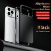 2 in 1 Alloy Bumper Matte Back Cover For iPhone 14 15 16 17 Pro Max Air Luxury Metal Button Camera Protection Ultra Thin Case