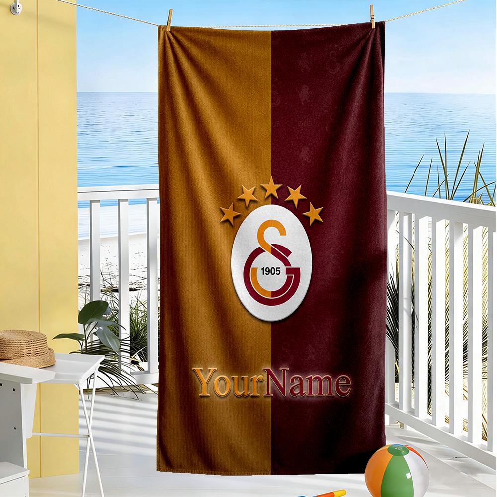 Galatasaray Personalized Name Beach Towel Quickdry Soft Microfiber Ideal For Travel Outdoor Swim Pool Yoga Surf Camping Hiking Gym Gift Holiday