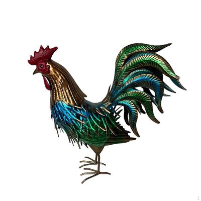 Металлический декор Скульптура курицы, Садовая статуя, Ландшафтное украшение для газона Фигурка сельскохозяйственного животного для