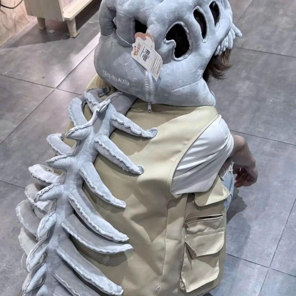 Wearable Funny Cosplay Headwear Exoskeleton Design Plush Dinosaur Costume Carnival Event